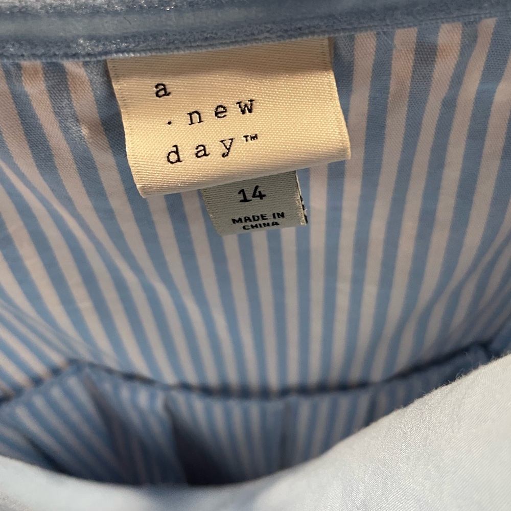 A New Day Blue Strapless Sundress Wedding Guest No belt - Picture 6 of 9